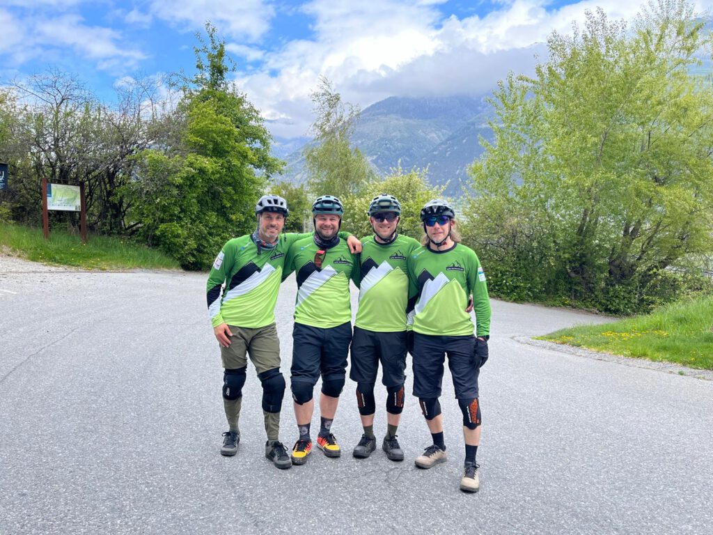 Mountainbike Trail-Wochenende im Vinschgau Tobias Turba, Mark Saur, Michaque Kaiser von mtb-moments.de & Oliver Thum von Radgarage